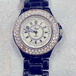 Vivani vintage watch crystal mother of pearl black watch quartz